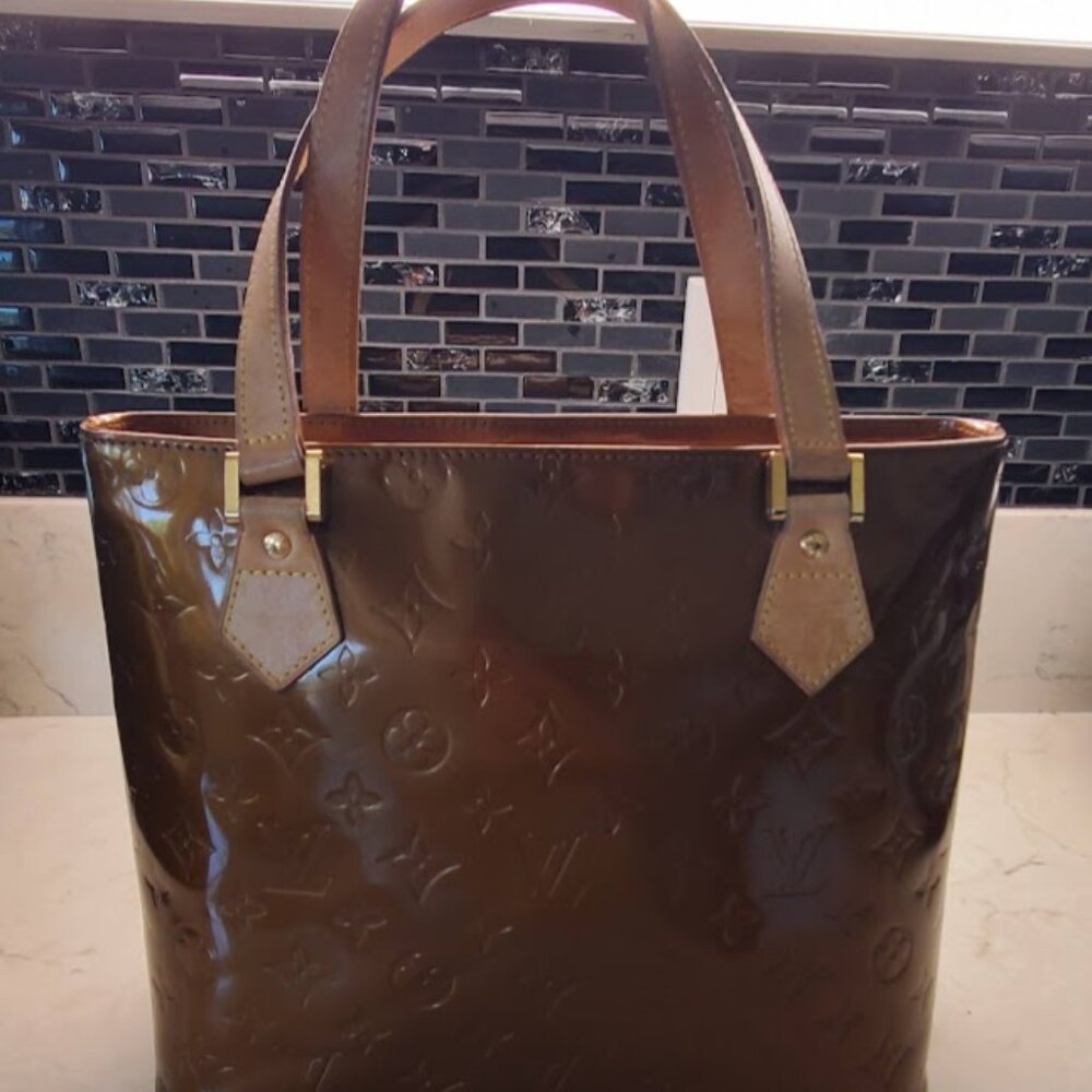 Louis Vuitton Brown Patent Leather Tote